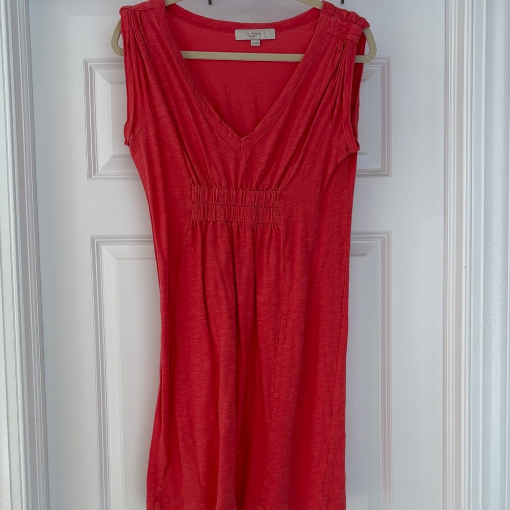 LOFT Coral V-Neck Dress
